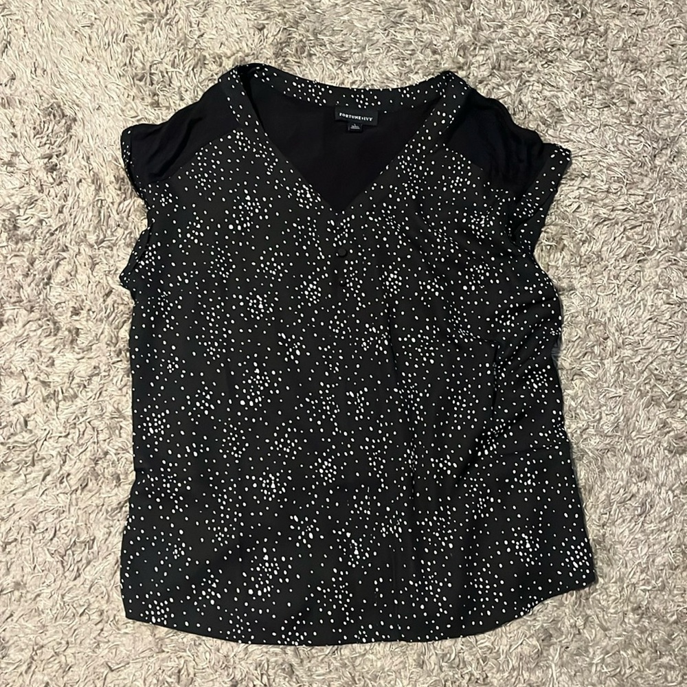 Fortune and Ivy Mixed material blouse